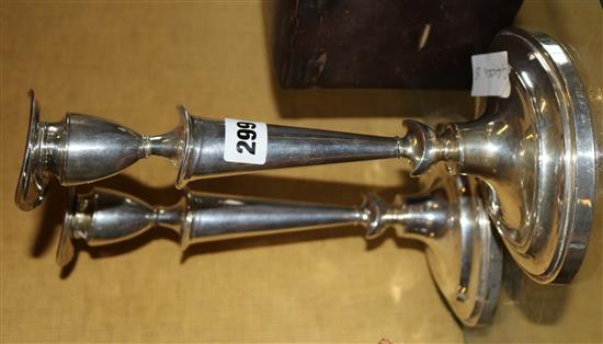 Pair silver candlesticks